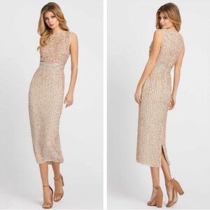 Mac Duggal sequin and Rhinestone Beaded Sleeveless Midi Dress SZ 10 NWT # A10509
